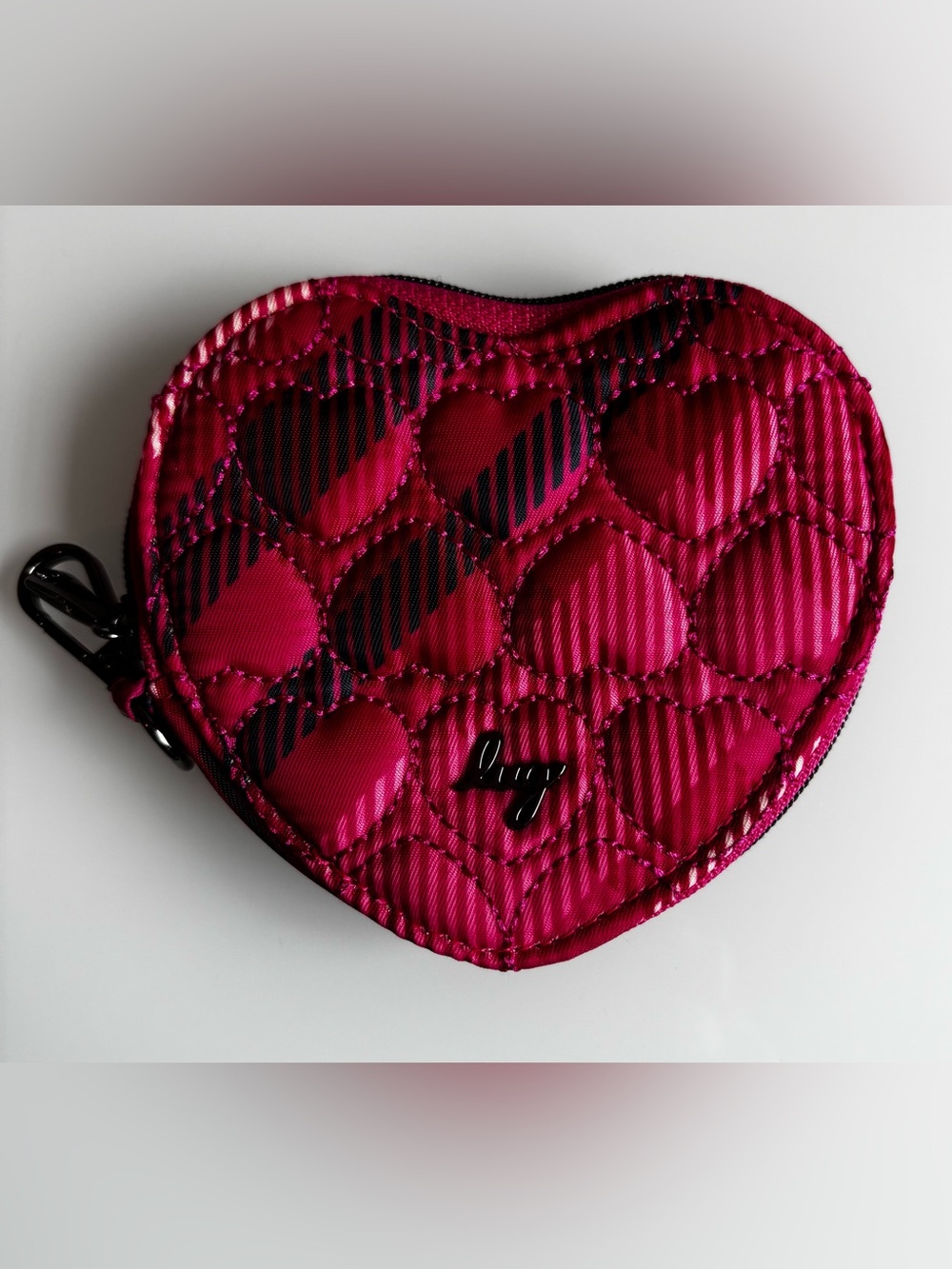 Lug NWOT Heart Pouch Berry Plaid